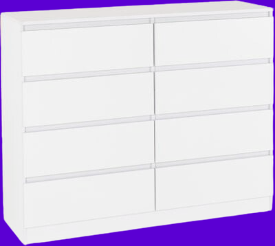 Malvern 8 Drawer Chest White