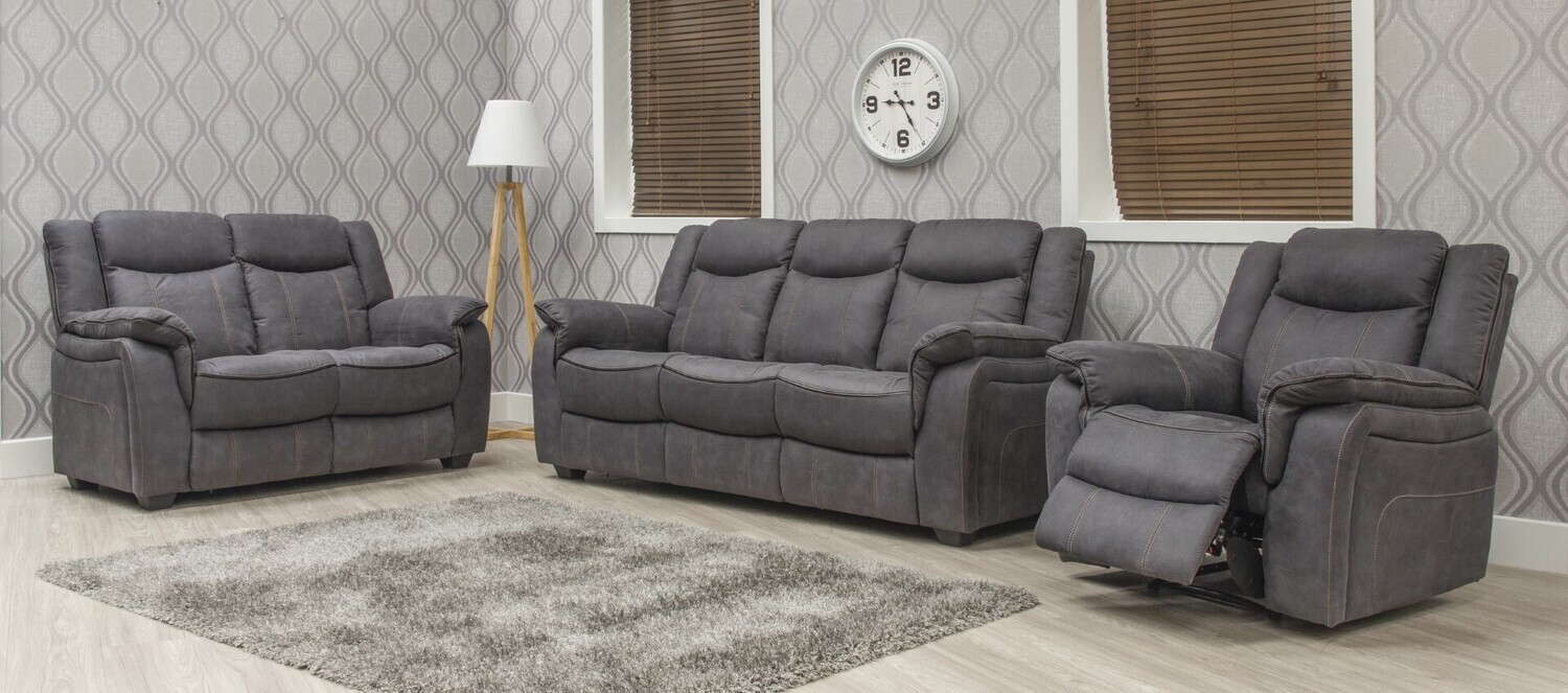 Brooklyn Charcoal / Sofa - Couch/ 3+1+1