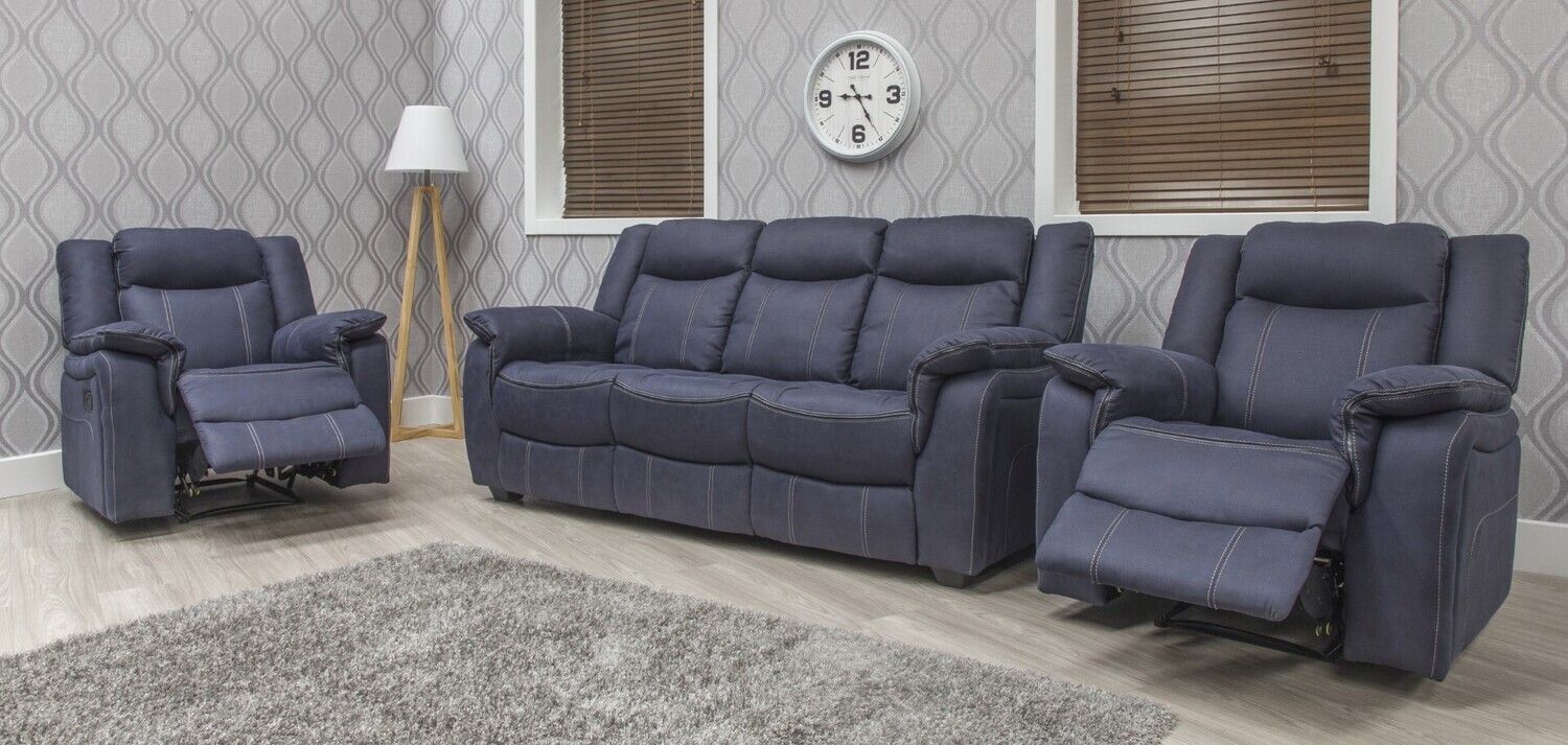Brooklyn Denim/ Sofa - Couch/ 3+1+1
