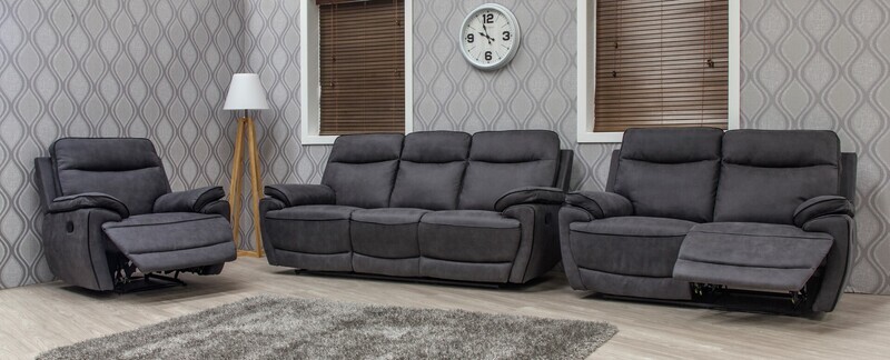 Lotus Charcoal / Sofa - Couch / 3+1+1