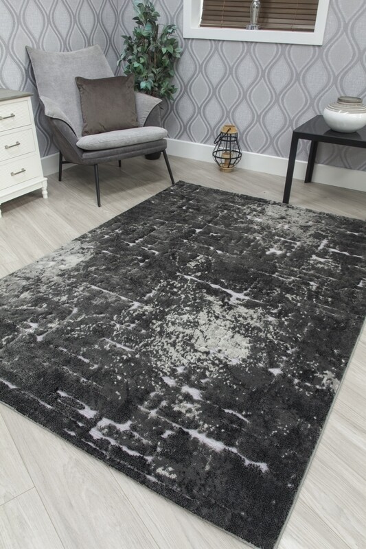 Grey Black Abstract Rug - Bellini Mirage