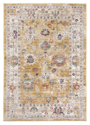 Ochre Distressed Rug - Boho Vesta