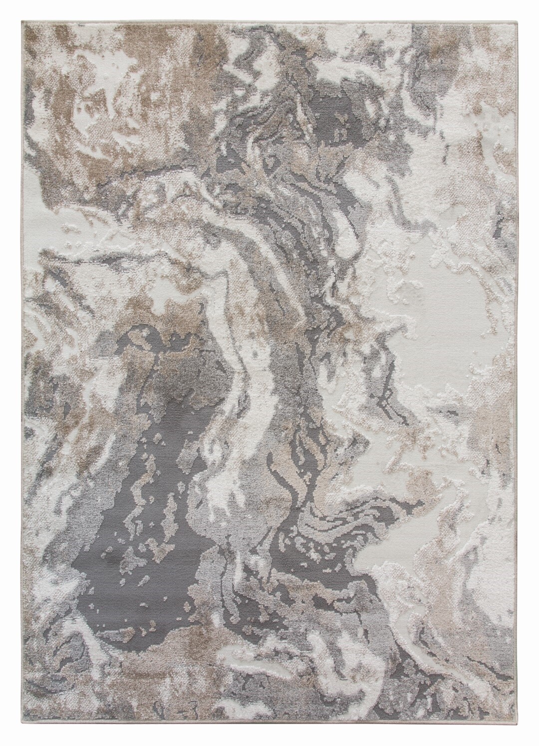 Greige Abstract Modern Rug - Casino Marble