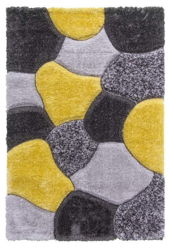 Luxus Stones - 3D Shaggy Rug - Multi Yellow