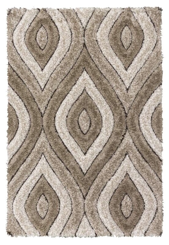 Luxus Teardrop - 3D Shaggy Rug - Beige