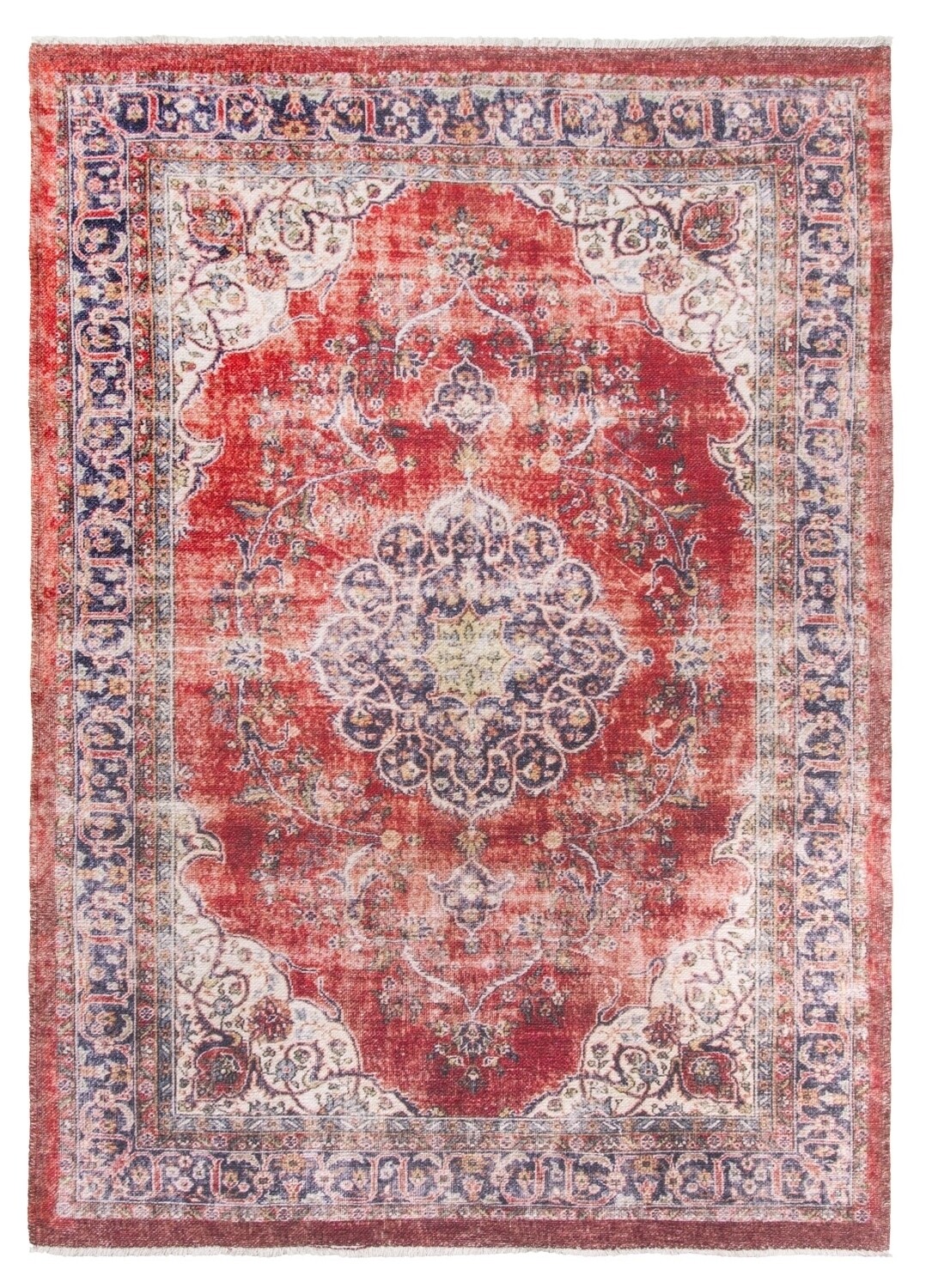 Red Distressed Modern Rug - Modena Rosso