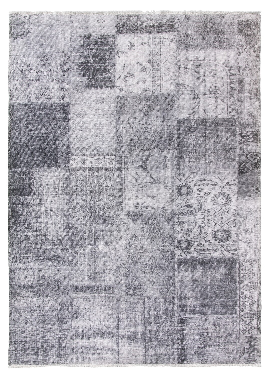Grey Patchwork Modern Rug - Modena