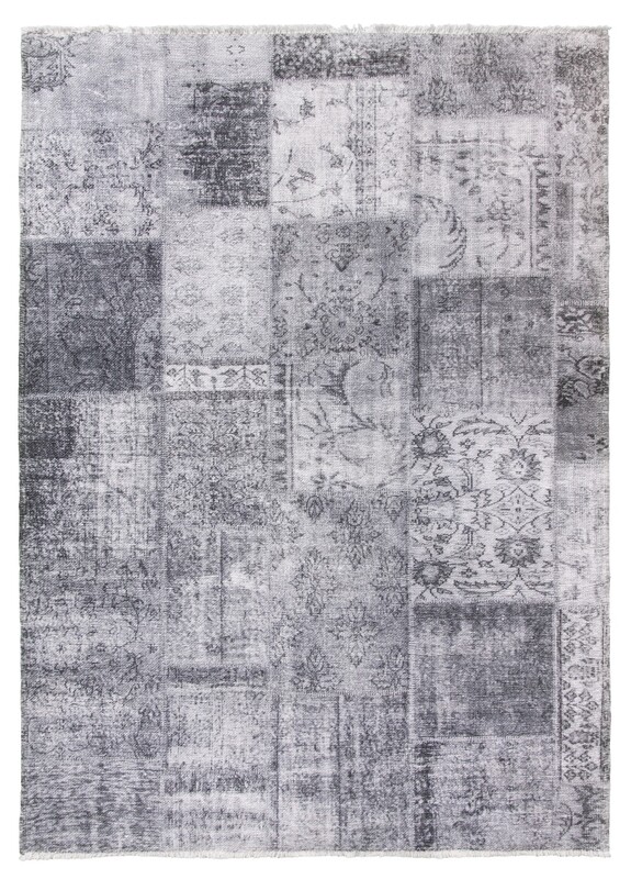 Grey Patchwork Modern Rug - Modena