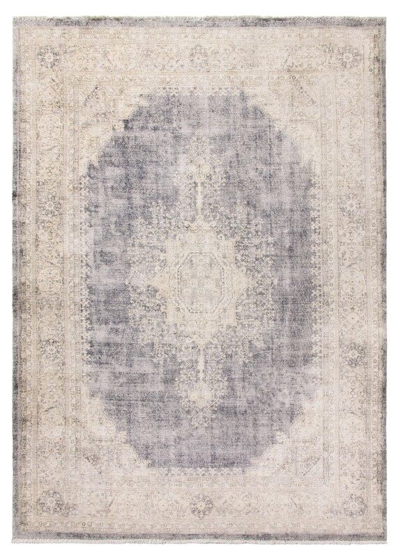 Grey Cream Distressed Modern Rug - Modena Cairo