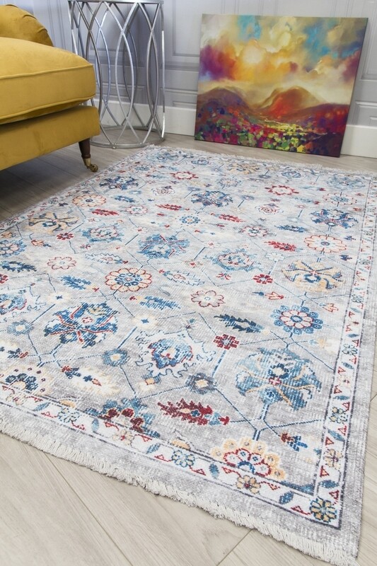 Grey / Multicoloured Modern Rug - Modena Nadia