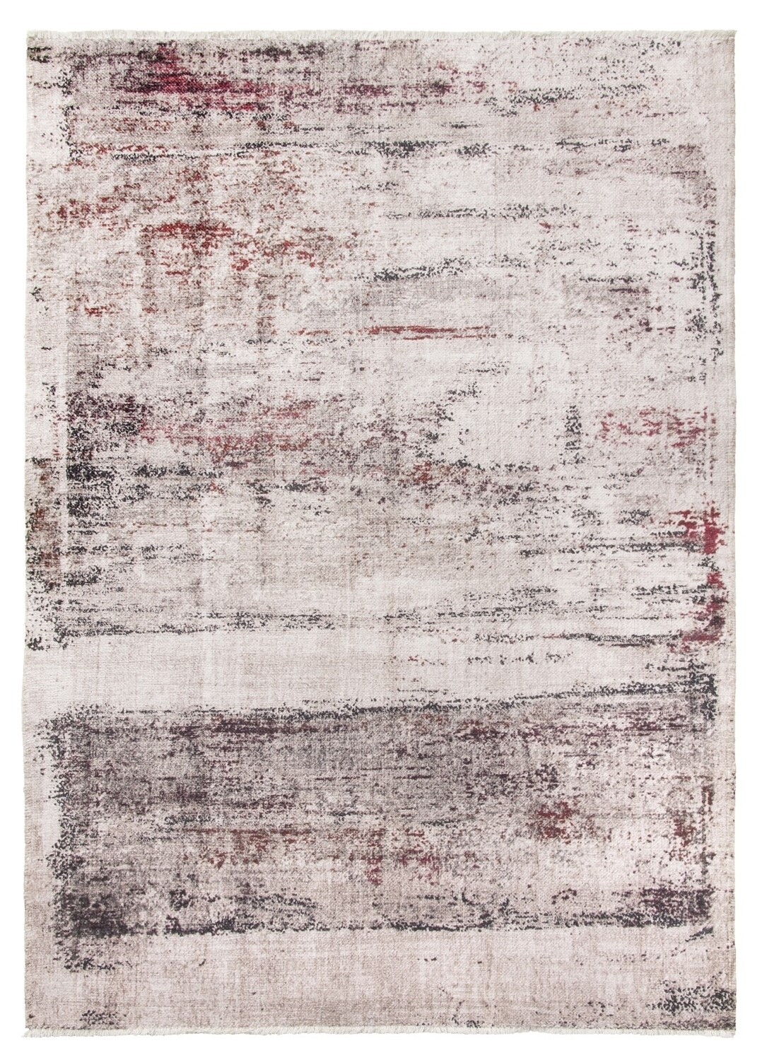 Cream Red Abstract Modern Rug - Modena Valencia
