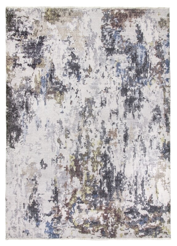 Cream Multicoloured Abstract Modern Rug - Modena Bellissa