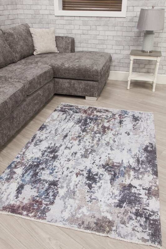 Cream Multicoloured Abstract Modern Rug - Modena Bellissa