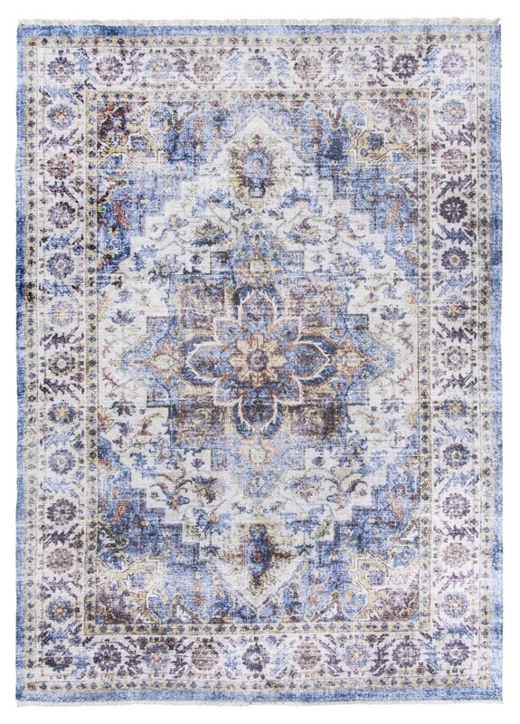 Blue Cream Modern Rug - Modena Vita