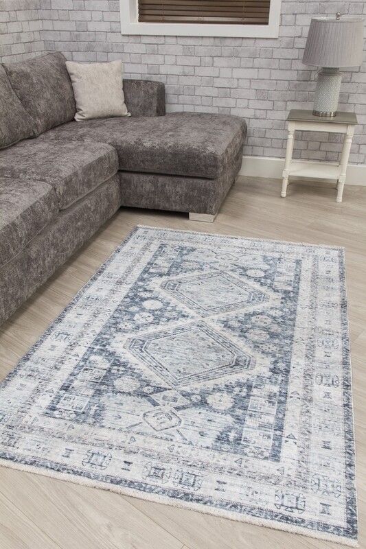 Blue Cream Modern Rug - Modena Giza