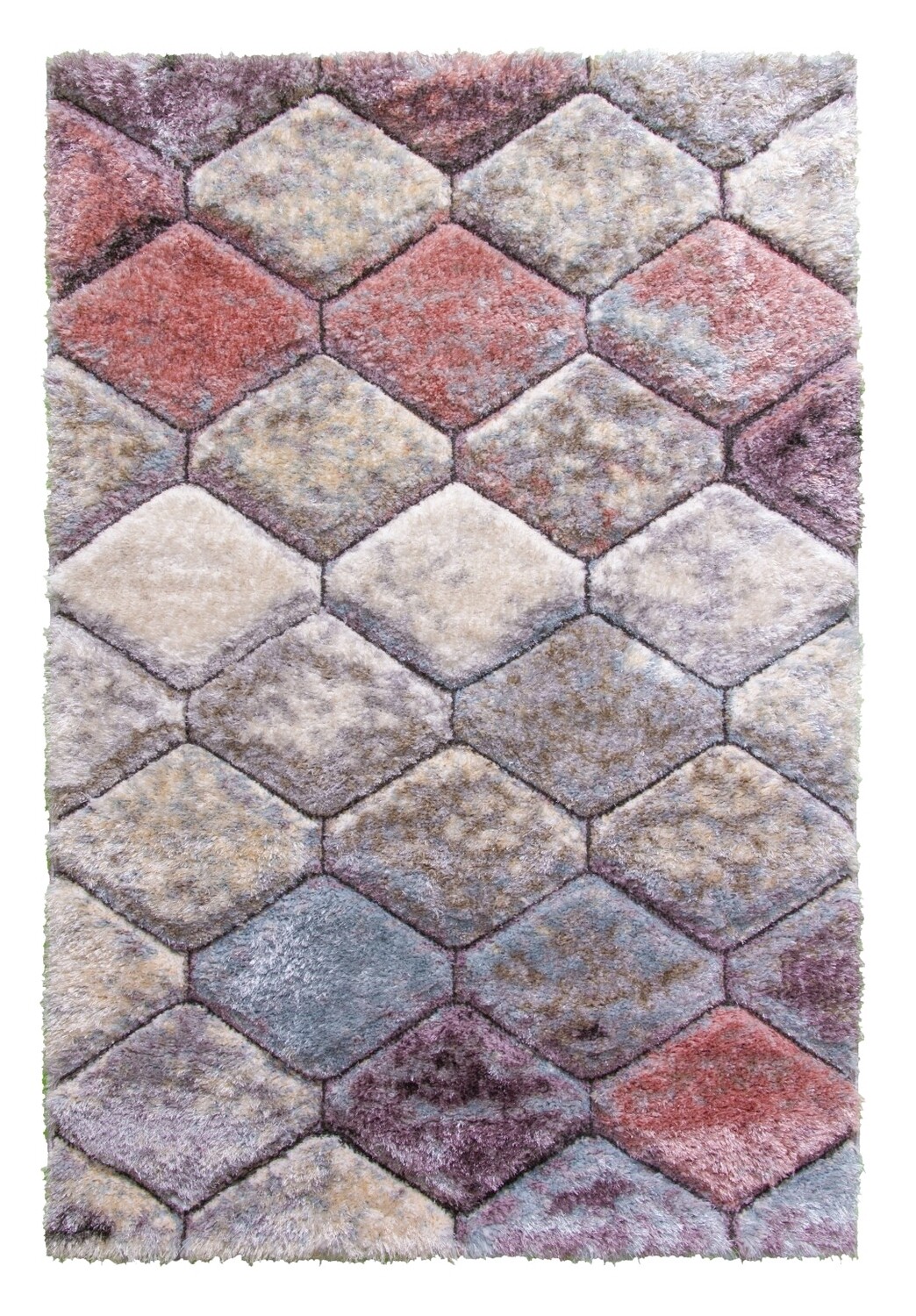 Passion Causeway - 3D Shaggy Rug - Multicolour