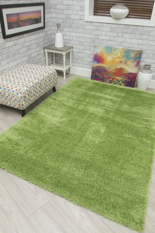 Light Green Shaggy Rug - Plush