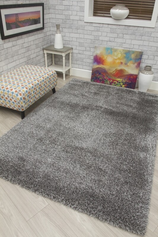 Dark Grey Shaggy Rug - Plush