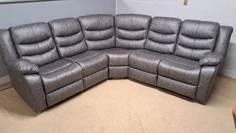 LuxComfort™ 2-Corner Electric Fabric Recliner Sofa with USB Charging