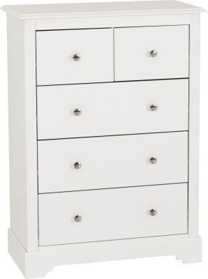 Stratford 3+2 Drawer Chest – White | Stylish Bedroom Storage Cabinet