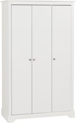 Stratford 3 Door Wardrobe – White | Spacious Bedroom Wardrobe with Hanging Rail &amp; Shelves