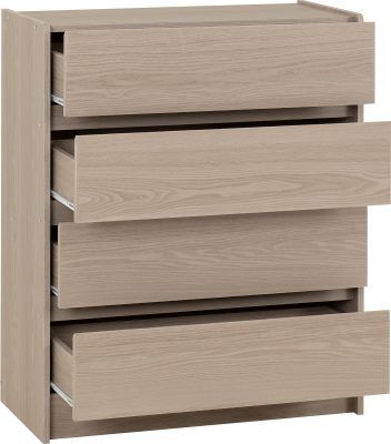 Paris 4 Drawer Chest – Smoked Ash Effect | Stylish Bedroom Storage Unit