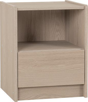 Paris 1 Drawer Bedside – Smoked Ash Effect | Sleek Nightstand with Storage