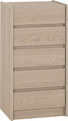 Paris 5 Drawer Chest – Smoked Ash Effect | Large Bedroom Storage Unit