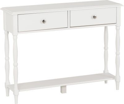 Stratford 2 Drawer Console Table – White | Elegant Storage Console Table for Hallway or Living Room