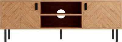 Leon 2 Door TV Unit – Medium Oak Effect | Stylish Entertainment Stand