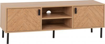 Leon 2 Door TV Unit – Medium Oak Effect | Stylish Entertainment Stand