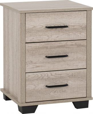 Oliver 3 Drawer Bedside – Light Oak Effect | Functional Storage Nightstand