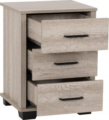 Oliver 3 Drawer Bedside – Light Oak Effect | Functional Storage Nightstand
