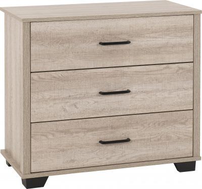 Oliver 3 Drawer Chest – Light Oak Effect | Stylish Bedroom Storage Chest