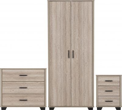 Oliver Trio – Light Oak Effect | 3‑Piece Bedroom Storage Set