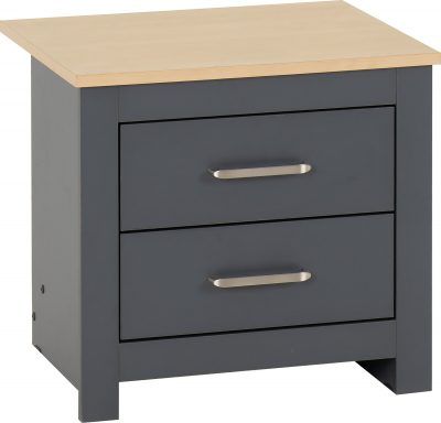 Portland 2 Drawer Bedside – White/Oak Effect | Contemporary Nightstand