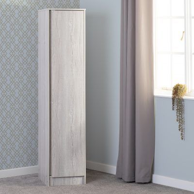 Malvern 1 Door Wardrobe – Urban Snow | Compact Contemporary Storage