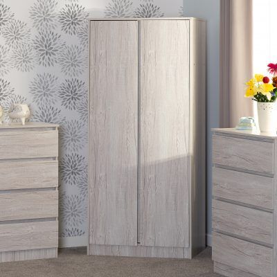 Malvern 2 Door Wardrobe – Urban Snow | Contemporary Bedroom Storage