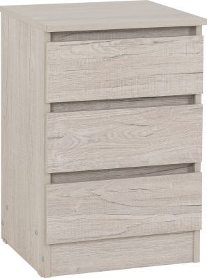 Malvern 3 Drawer Bedside – Urban Snow | Modern Minimalist Nightstand