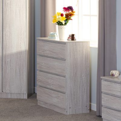 Malvern 4 Drawer Chest – Urban Snow | Contemporary Bedroom Storage