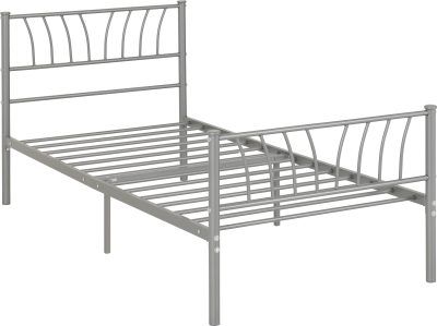 Harlow 3' Single Metal Bed Frame – Silver | Modern &amp; Durable Bedroom Furniture