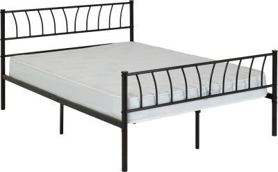 Harlow 4'6" Double Metal Bed Frame – Black | Contemporary &amp; Durable Bedroom Furniture