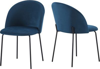 Boston Dining Chairs (Set of 4) – Sapphire Blue Velvet | Modern &amp; Comfortable Seating