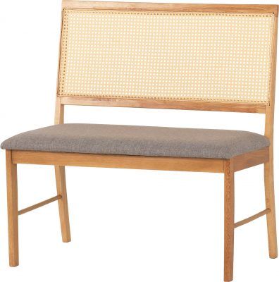 Ellis Dining Bench Oak Effect/Grey Fabric