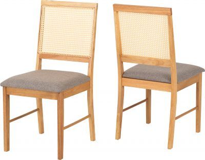 ​Ellis Chair (Box of 2) Oak Effect/Grey Fabric