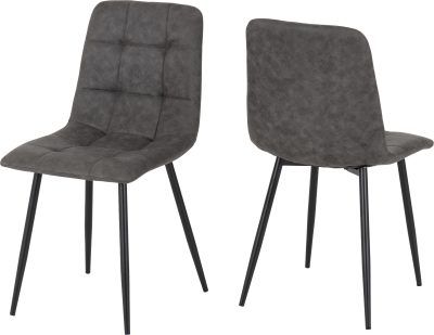 Fenton Chair (Box of 2) – Dark Grey Suede Fabric