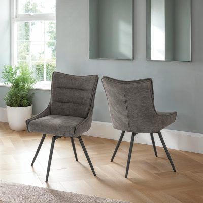 Lewis Swivel Chair (Box of 2) – Grey Fabric