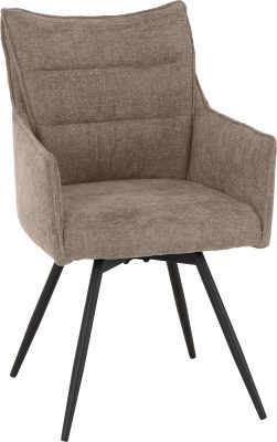 Lewis Carver Swivel Chair (Box of 2) – Fawn Fabric