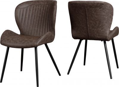Quebec Chair (Box of 4) – Brown Faux Leather