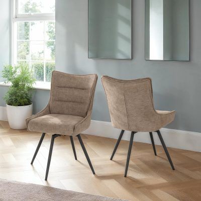 Lewis Swivel Chair (Box of 2) – Fawn Fabric